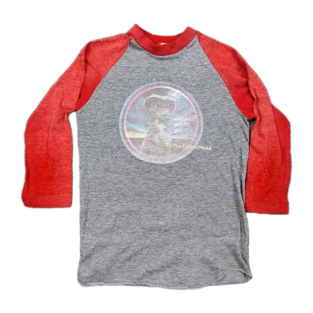 Vintage WRIGHT'S E.T. The Extra Terrestrial Baseball Style T-Shirt Youth 80's